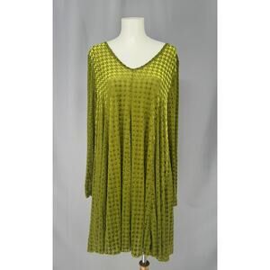 Liv By Habitat Clothes Dress Womens Small Velvet Houndstooth Swing Long Sleeve